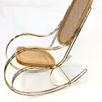 Vintage Schommelstoel Messing Bentwood Regency Stijl Design thumbnail 7