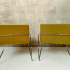 2 Design Stoelen Van Top Ontwerper 'Andreu World' Chrome Met Okergeel. thumbnail 11