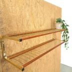 Goudkleurige Wandplank Wandrek Uit Zweden Met Teakhout Nr.5 thumbnail 11