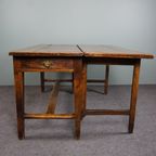 Prachtig Antieke 18E Eeuwse Engelse Eikenhouten Side Table, Drop Leaf Table thumbnail 4