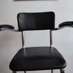 Vintage Kinder Kappersstoel 1950 Gispen Stijl Chroom & Zwart Barber Chair Children thumbnail 14