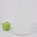 Vintage Frosted Wit Glas Kegel Tafellamp 1969 Mid Century thumbnail 8