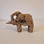 Vintage Olifant Beeld Houten Olifant Beeldje Houtsnijwerk thumbnail 5