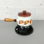 Vintage Fondue Set In Emaille thumbnail 3