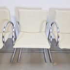 4 X Vintage Metaform Cirkel Rvs Stoel Nieuw Leer Japandi '80 thumbnail 17