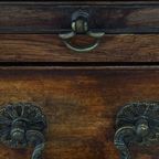Prachtige Antieke Engelse Ladekast/ Dressing Chest Uit De 18e Eeuw Met Brushing Slide thumbnail 8