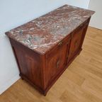 Vintage Antiek Dressoir Commode Ladekast Badkamermeubel Met Marmer Blad 702 thumbnail 8