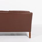 Vintage Brown Leather Sofa From Mogens Hansen Denmark 1980’s thumbnail 9
