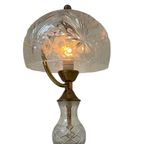 Vintage / Hollywood Regency - Crystal Glass Table Lamp With Brass Base - In Great Condition thumbnail 11