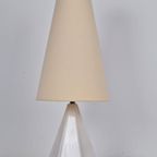 Vintage Geometrische Tafellamp Keramiek ’70 Teepee Lamp Wit thumbnail 3