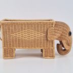 Vintage Rotan Olifant Tijdschriftenrek Lectuurbak ‘70 Pitrie thumbnail 3