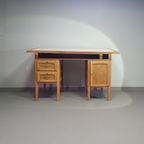 Large Oak Architect Desk / Table 1940'S thumbnail 5