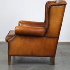 Prachtige En Comfortabele Schapenleren Oorfauteuil Met Een Geweldig Patina thumbnail 2