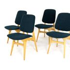 Set 4 Vintage Stoelen In De Stijl Van Arne Hovmand Olsen Reupholstered thumbnail 12