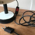 Vintage Veneta Lumi Italiaanse Bureau Lamp Uit De Jaren 70 . Zwart / Wit thumbnail 5