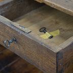 Mooie Antieke Eind 19e Eeuwse Balie/ Dressoir/ Presentatie Tafel Met Een Lade thumbnail 9