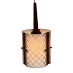 Ca. 1960’s Ceiling Fixture - Scandinavian Design - With Teak Wood And Curved Glass, thumbnail 2