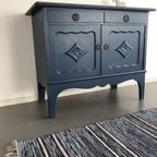 Eikenhouten Kastje Geschilderd In Nordisk Blauw thumbnail 2