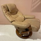Himolla – Taupe Design Relaxfauteuil Met Hocker (Germany, 1970S) thumbnail 7