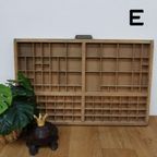 Brocante, Bruine Antieke Houten Letterbak, Wanddecoratie E thumbnail 2