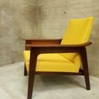 Vintage Fauteuil Easy Chair Mid Century Design Gele Stoel thumbnail 3