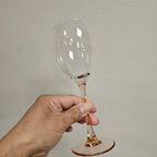 Vintage Luminarc Wijnglazen Met Roze Steel En Voet (220 Ml) thumbnail 4