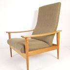 Vintage Deense Relax Fauteuil Verstelbaar | Groene Stoel thumbnail 10