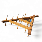 Wooden Wall Coat Rack / Triangular Shape / Triangle Mirror At The Top / 1960s thumbnail 8