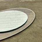 Italiaanse Vintage Ovale Spiegel Met Taupe Getint Glas thumbnail 9