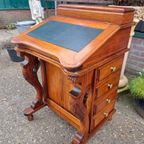 Klassieke Davenport Secretaire Schrijftafel, Laptop Bureau thumbnail 2