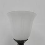 Art Deco Tafellamp, Bureaulamp Met Glazen Kap thumbnail 8