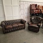 Chesterfield Cresswell 3-Zits – Antiek Bruin | 100% Leder | Tijdloze Elegantie thumbnail 3