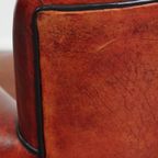 Geweldige Fauteuil/ Armchair Gemaakt Van Schapenleer In Een Unieke Rood/ Bruine Kleur thumbnail 10