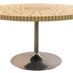 Vintage Ronde Mozaiektafel Salontafel Rond Tulpvoet 'schwalingen' thumbnail 2