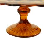 Art Deco Amber Taartschaal Gebak Schaal Depression Glass 27cm thumbnail 21