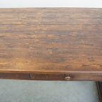 Prachtige Antieke Engelse Pinewood Kloostertafel Uit De 19E Eeuw Met Mooie Originele Details thumbnail 9