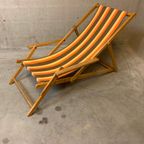 Vintage Vrolijke Strandstoel Met Voetbankje thumbnail 4