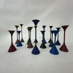Set Of 17 Memphis Style Post Modern Candle Stick , 1980’S thumbnail 6