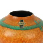 Oranje En Turquoise Vaas Jasba Keramik West Germany Aardewerk 111-12 thumbnail 4