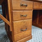 Vintage Bureau Eikenhout 80 X 150 Cm thumbnail 17