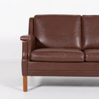 Vintage Brown Leather Sofa From Mogens Hansen Denmark 1980’s thumbnail 4