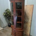 Klassieke ¼ Ronde Hoek Vitrine, Servies Kast thumbnail 2