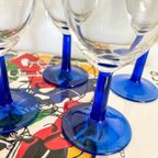 4X Vintage Luminarc Wijnglazen Donkerblauwe Steel thumbnail 5
