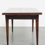 Antieke Franse Eikenhouten Uitschuifbare Xxl Eettafel Uit Eind 18e/ Begin 19e Eeuw thumbnail 5