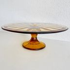Art Deco Taartplateau Val St. Lambert Amber 1930’s thumbnail 2