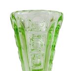 Art Deco Uranium Vaasje In Annagroen Persglas thumbnail 6