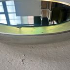 Vintage Ronde Houten Wandspiegel Met Verlichting, Xl, 1970's thumbnail 4