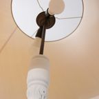 Grote Kalk Krijtwitte Brocante Staande Lamp Van Hout thumbnail 6