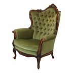 Klassieke Groene Club Zetel Oorfauteuil Louis Quinze Barok thumbnail 6