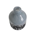 Grote Mondgeblazen Fles Vaas In Grijs Met Zwart, Anno Nu. thumbnail 3